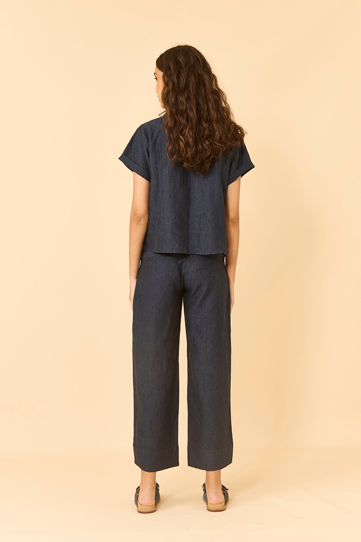 CALÇA LINNEN LISTRADA