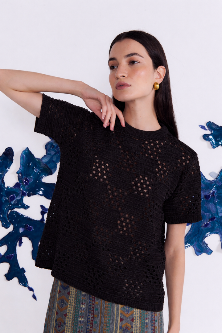 BLUSA XADREZ PRETO
