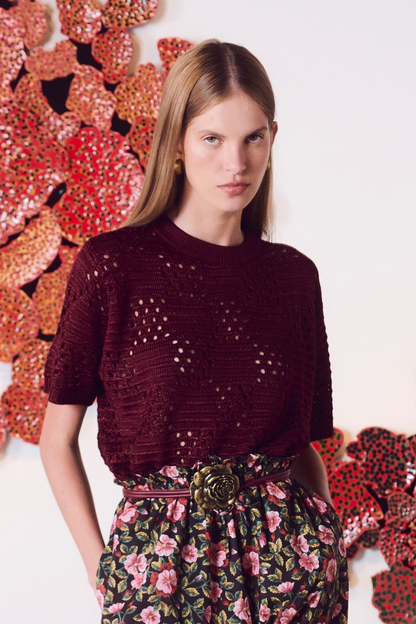 BLUSA XADREZ VINHO