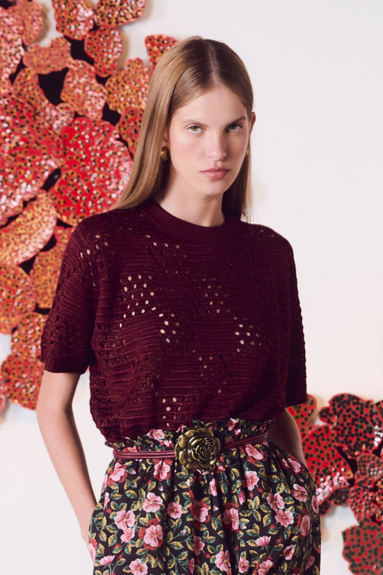 BLUSA XADREZ VINHO