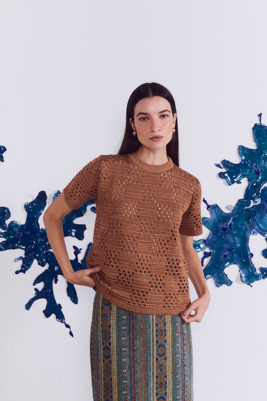 BLUSA XADREZ CARAMELO