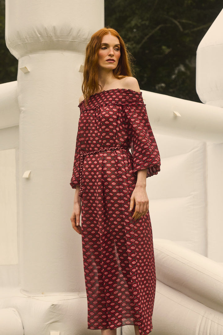 VESTIDO LILY BLOOM ESTAMPA ESCURA