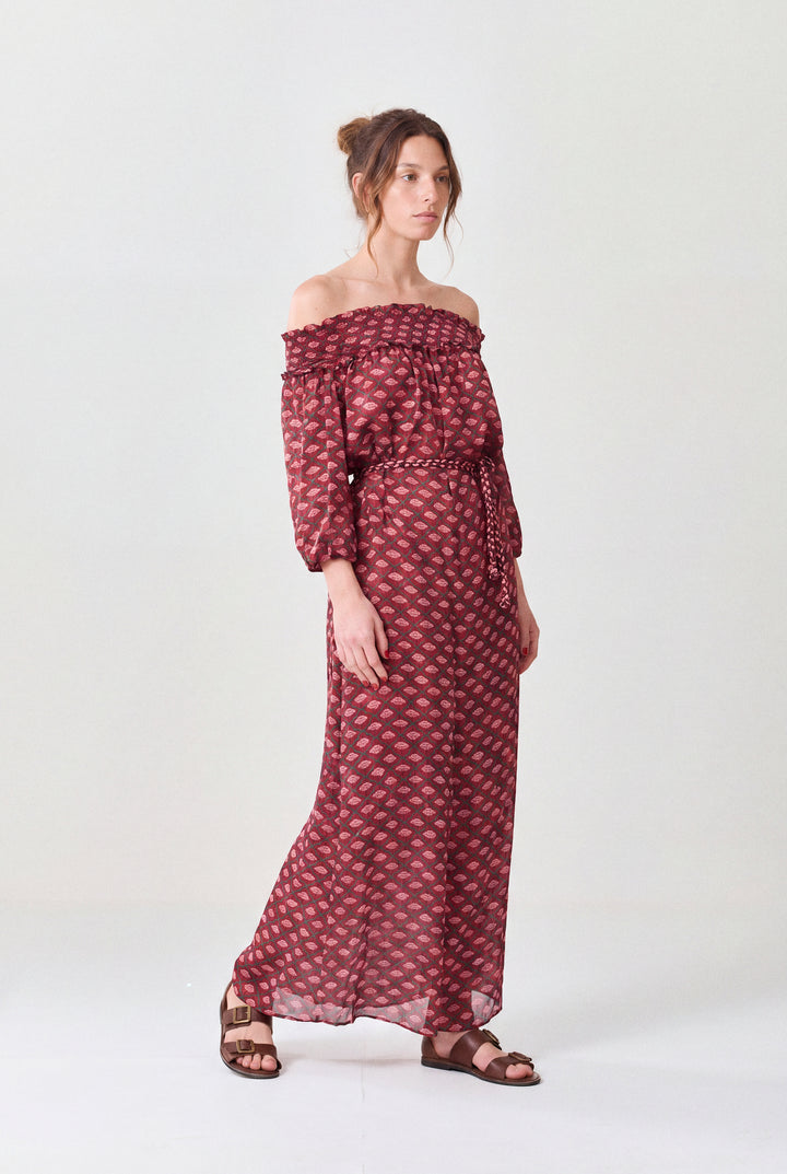 VESTIDO LILY BLOOM ESTAMPA ESCURA